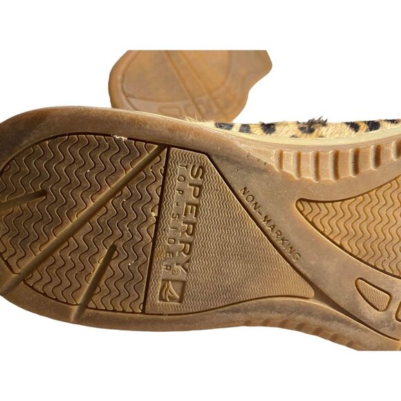 #4541 Sperry cheetah print leather upper loafers shoes size 7.5 M LOAFERS - Picture 2 of 6